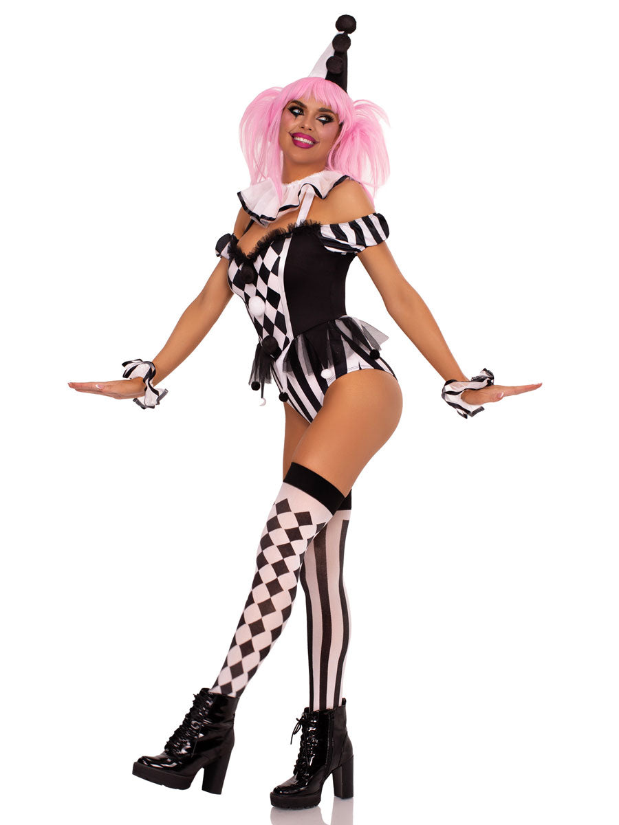 Image of Captivating Circus Clown Women's Sexy Costume - Side Image