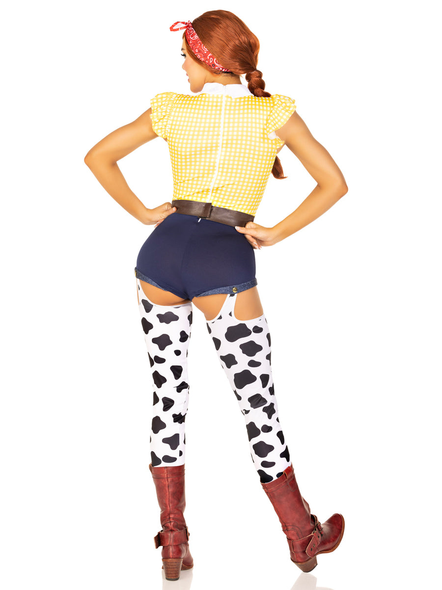 Women's Jessie Toy Story Cowgirl Fancy Dress Costume - Back Image
