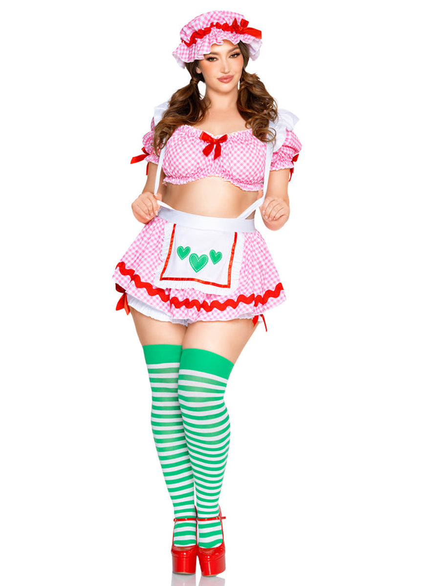 Sexy Plus Size Womens Pink Berry Baby Costume Front Image