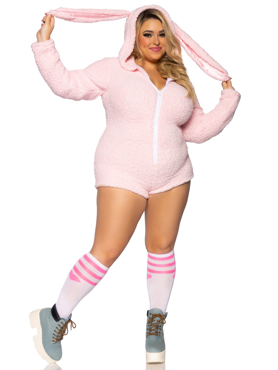Cuddly Pink Bunny Womens Sexy Plus Size Costume
