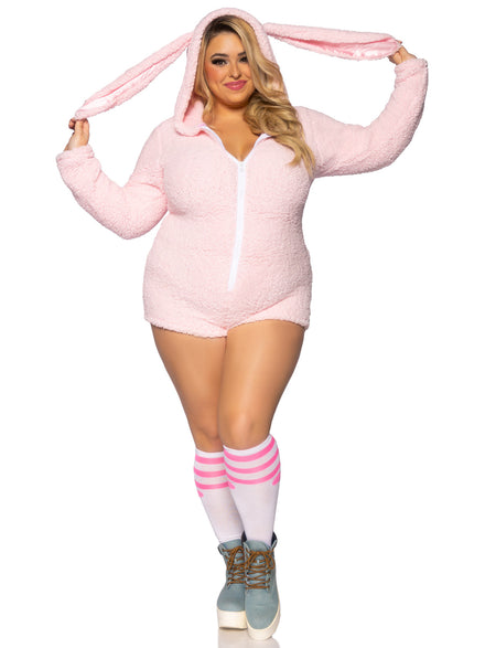 Cuddly Pink Bunny Womens Sexy Plus Size Costume