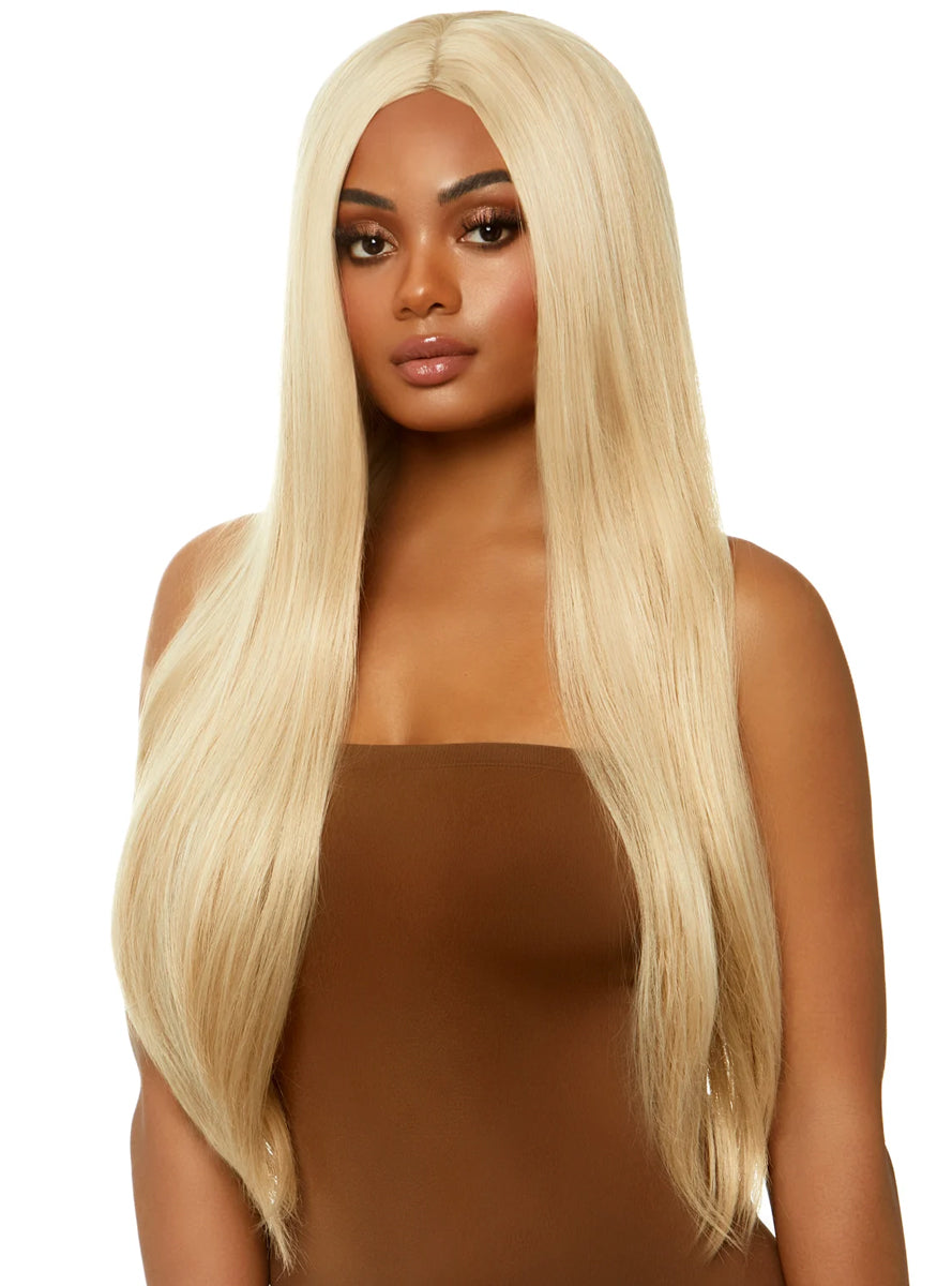 Womens Straight Long Blonde Costume Wig Main Image