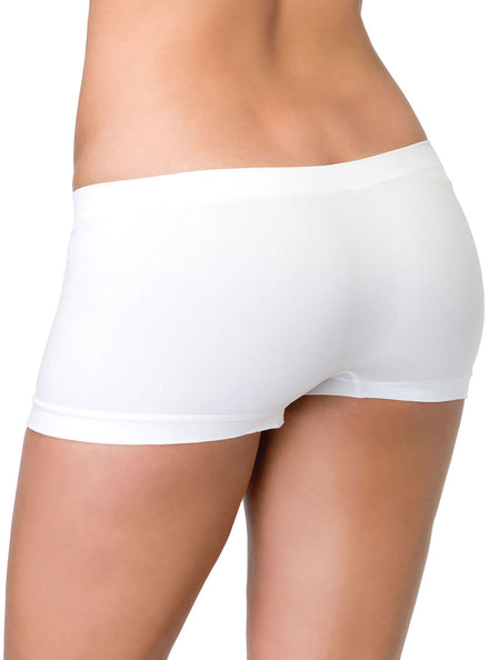 Womens White Seamless Costume Boyshorts