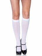 Basic White Opaque Knee High Women's Stockings Main Image